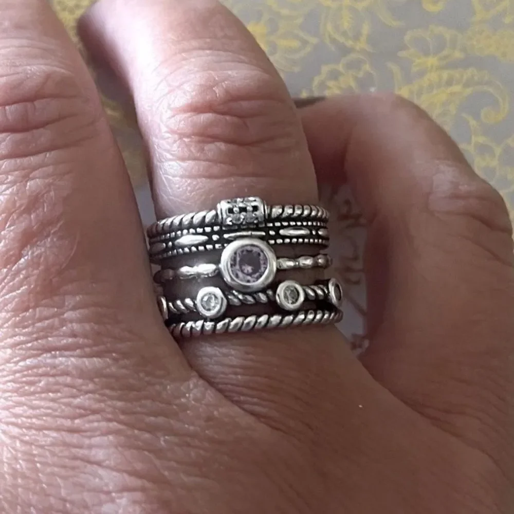 The boho band ring in antiqued 925 silver